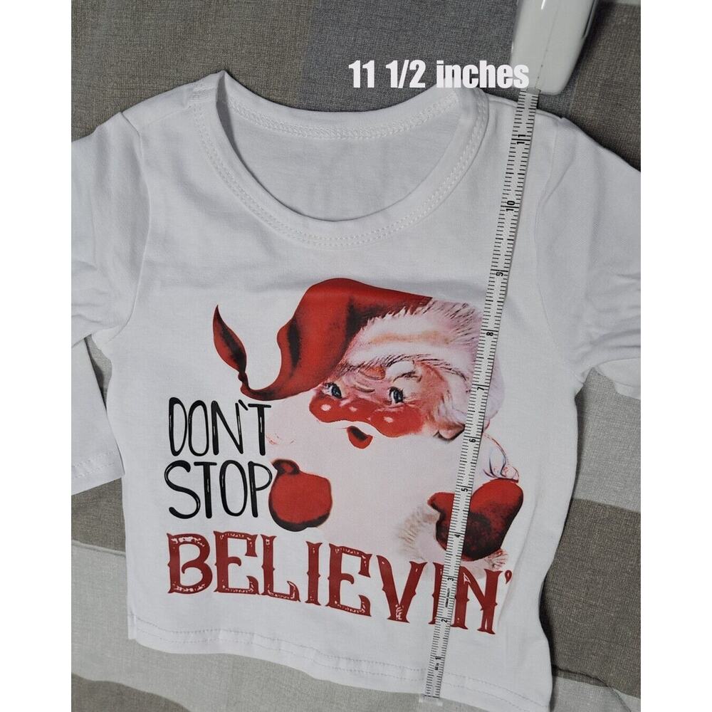 Baby Girl Christmas Outfit Long Sleeve Santa Baby Tops Bell-bottoms pants 3-6M - Picture 2 of 15